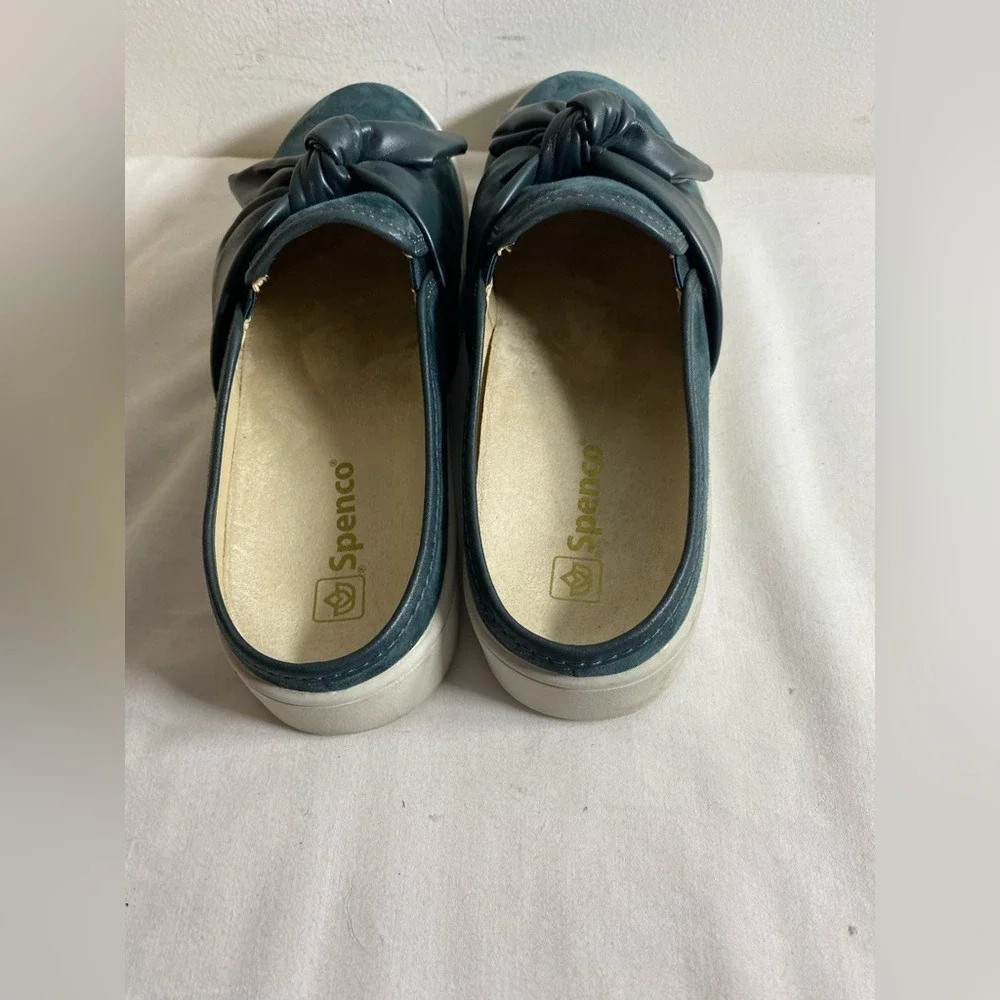 Spenco Teal Suede Bow Mules Slip On Sneakers Women Size Unknown‎ - Picture 3 of 5